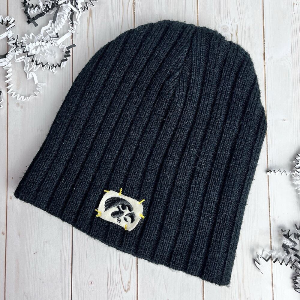 Iowa Hawkeyes Beanie Black, VTG & Handcrafted Inspired, Felt Embroidered Patches